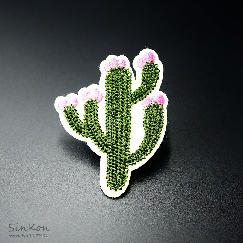 Cactus (Size:5.2X6.5 Cm) diy Badge Patch Geborduurde Applique Naaien Kleding Stickers Kledingstuk Kleding Accessoires Badges