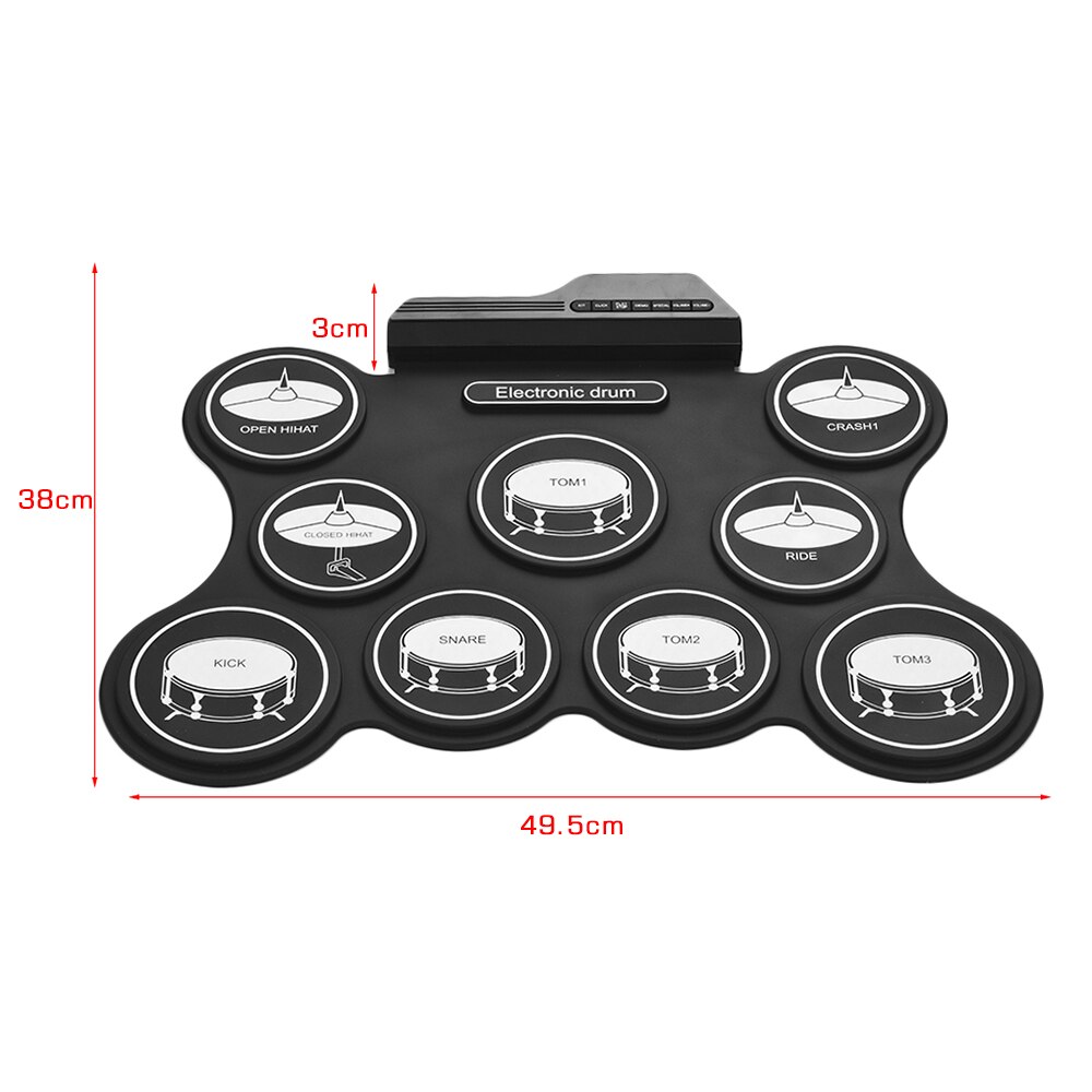 Electronic Drum Set Adult Musical Pad 9 Pads with Sticks Drums Percussion Musical Instrument Kit Students Beginner