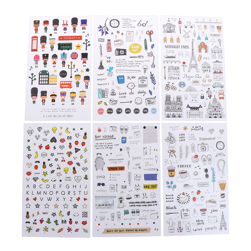 European Travel Paper Sticker Diary Scrapbooking Label Sticker 6 pcs/pack