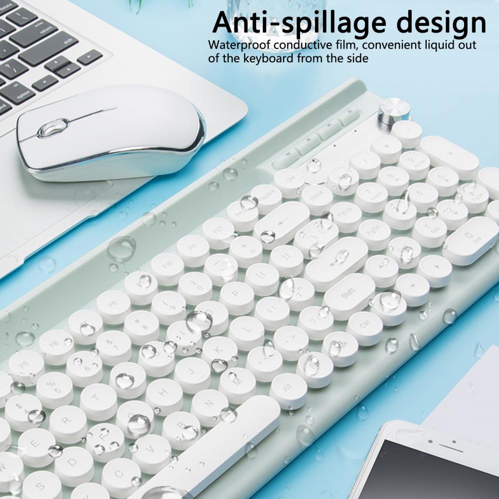 Rechargeable Wireless Bluetooth Gaming Keyboard And Mouse Set. 102 Keys Mute Cute And Ultra-thin, Suitable For Home Office Games