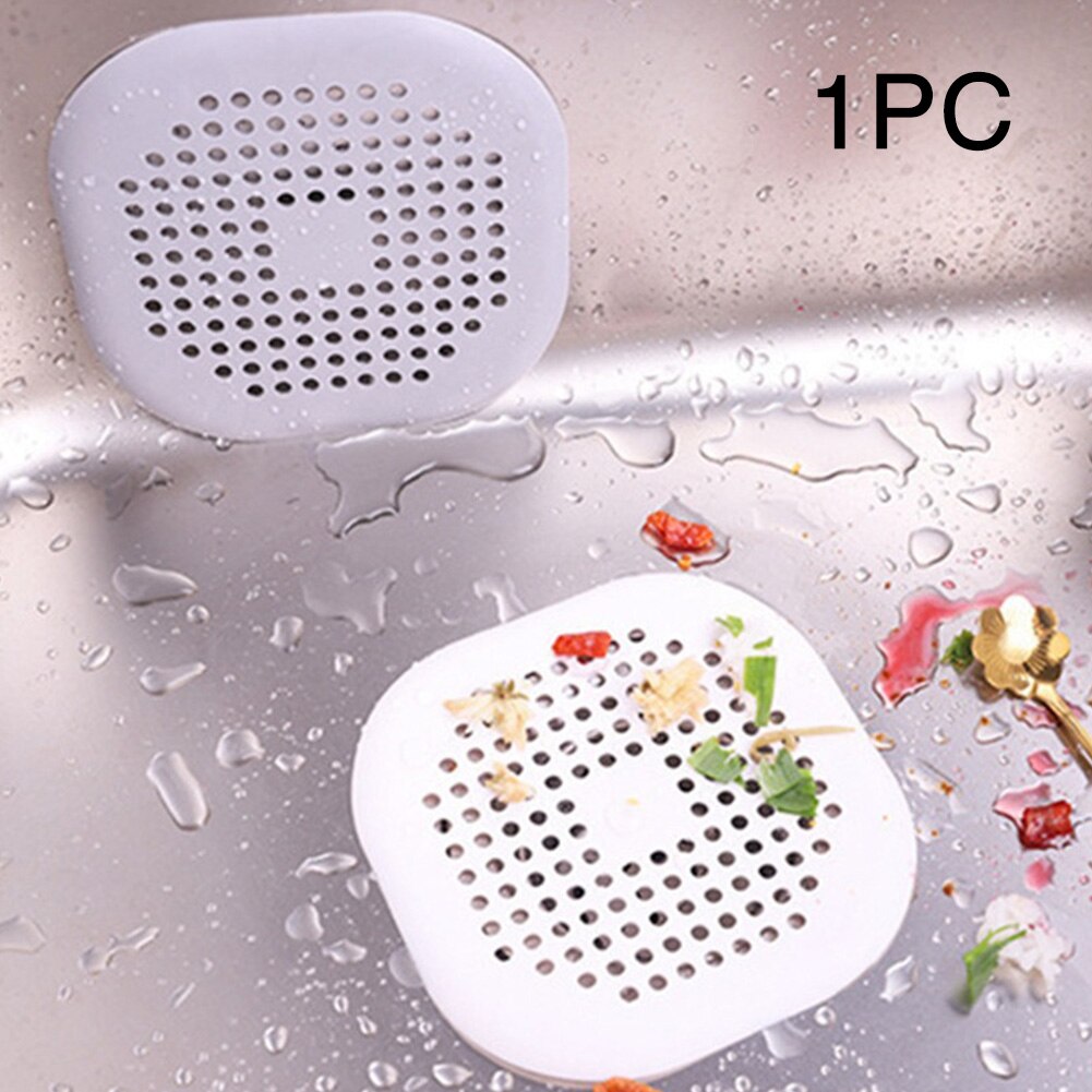 Anti-skid cover afløb badeværelse silikone kloakfilter praktisk hjem hårblokker mesh brusebad køkkenvask tilbehør sil
