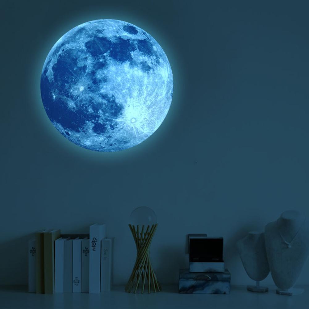 Ästhetische 3D Luminous Glow In The Dark Moon Wand Aufkleber Abnehmbare Dekoration Fluoreszierende Aufkleber Mond Wand Hause Zimmer