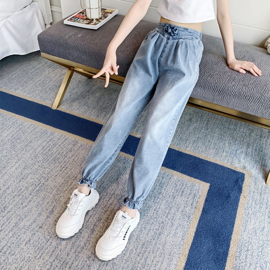Girls Jeans Bow Kids Jeans Girls Casual Style Children Jeans Spring Autumn Children's Clothes 6 8 10 12 14