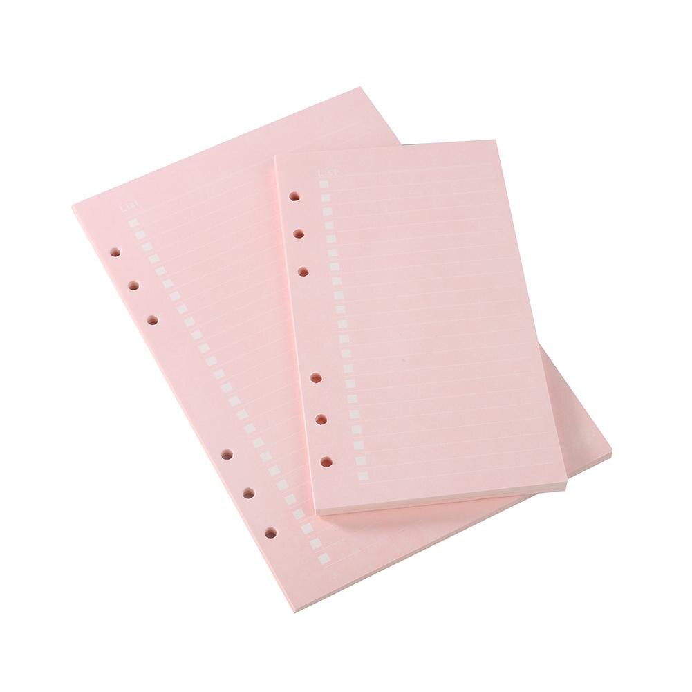 40 Sheets A5/A6 Filler Papers Loose-leaf Notebook 6 Holes Office School Supplies