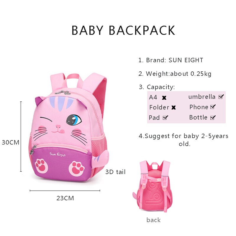 SUN EIGHT For Baby 2-5 Year Old Cute Little Kid Kindergarten Bag Child Backpack School Nylon Bags Lovely Children Backpack