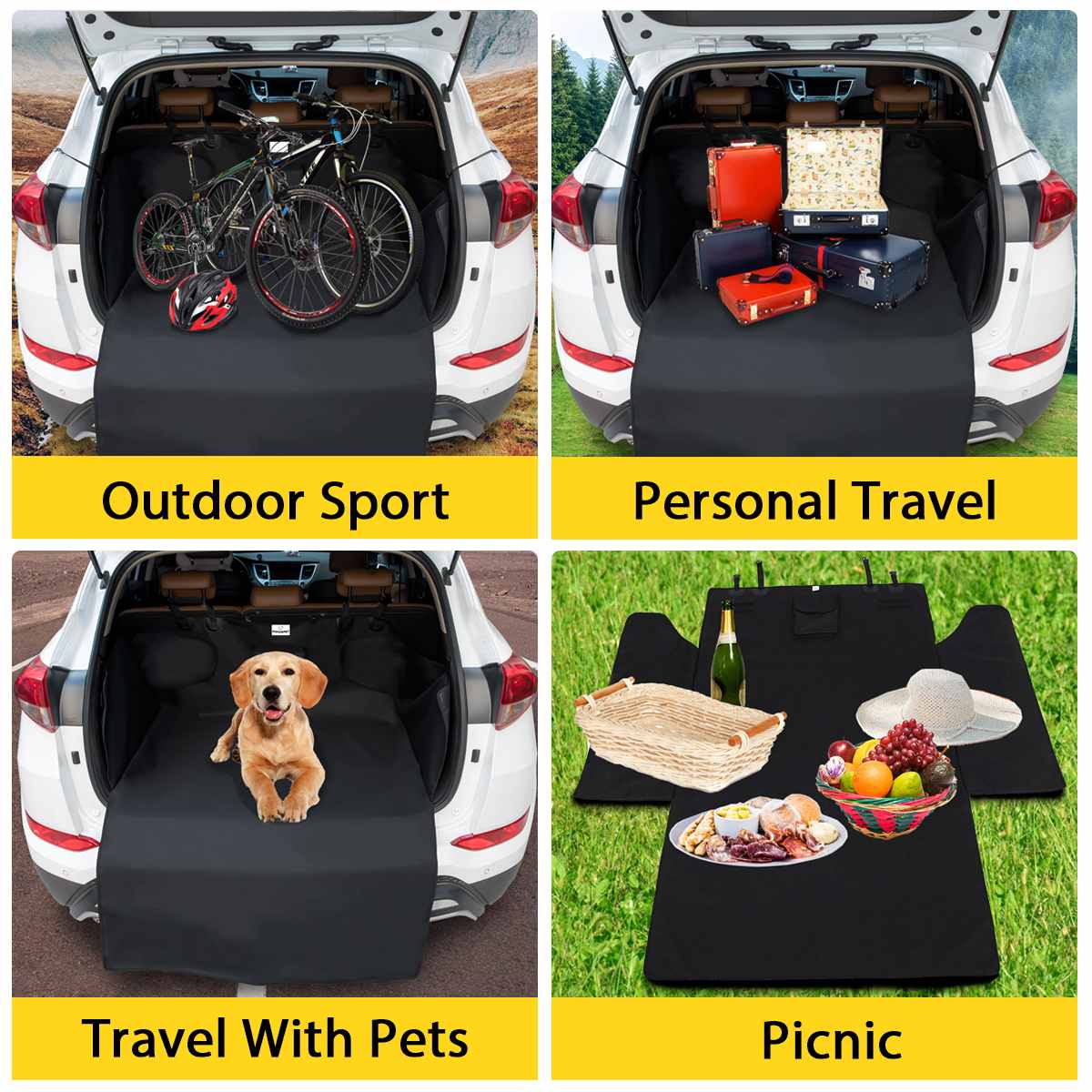 Chien voiture coffre tapis hamac botte siège pour animaux de compagnie couverture barrière protéger sol antidérapant pliable imperméable résistant à la saleté siège arrière