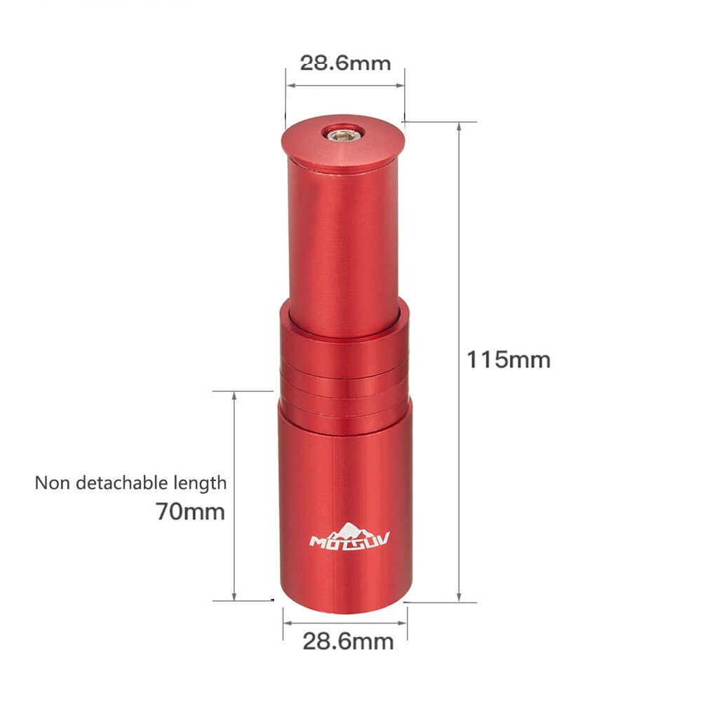 MOTSUV 28.6mm Bicycle Fork Stem Extension Adapter Handlebar Stem Riser Extender Mountain MTB Bike Accessories: Red