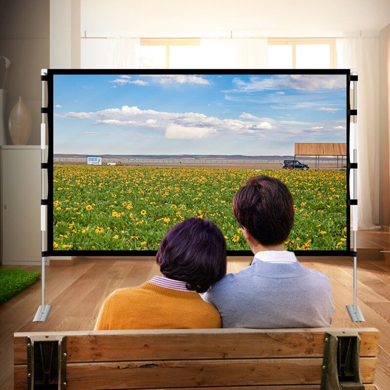 Portable stand projector screen 60-120 inch 16:9 HD outdoor movie projector screen