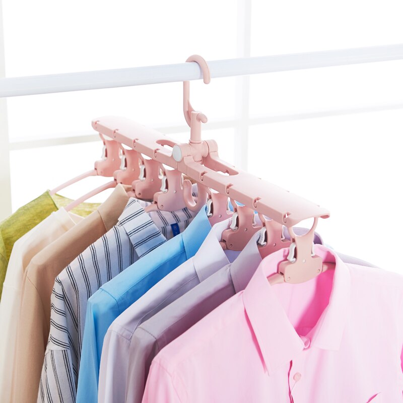 8-hole Clothes hanger organizer Space Saving Hanger multi-function folding magic hanger drying Racks Scarf clothes Storage