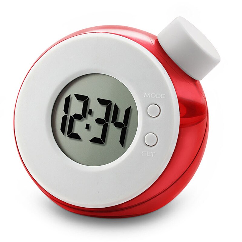 Water Powered Clock Child Desk Table Clock Smart Water Element Mute Digital Clock With Calendar Home Decor Kid: Red