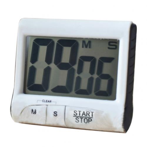 Large LCD Digital Screen Kitchen Timer Count-Down Back Stand Clock Loud Alarm: White