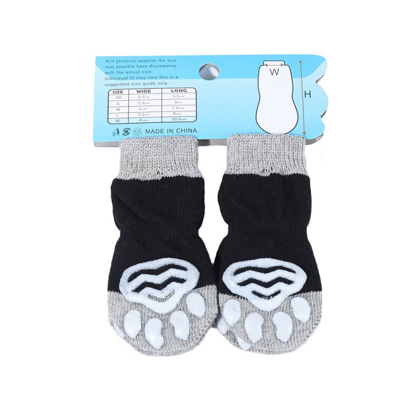 Calcetines antideslizantes para perros y gatos pequeños, de invierno, gruesos y cálidos, protectores de patas, accesorios para patucos