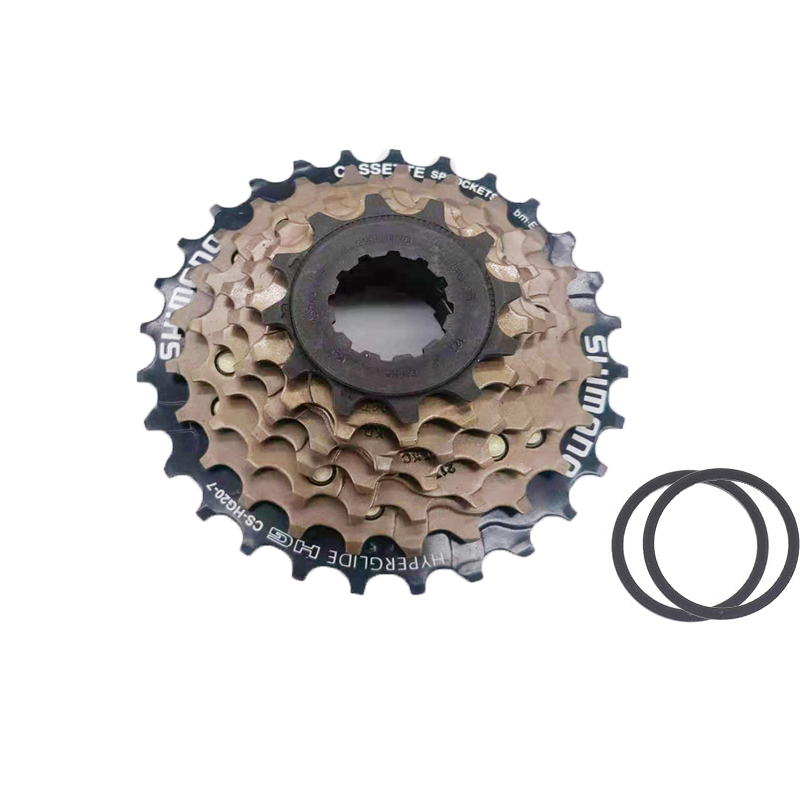 Shimano CS-HG20-7 Cassette HG20-7 Cassettes 7 Speed 21 Speed HG20 Mtb Racefiets Vouwfiets Vliegwiel 12-28T 8/9 Snelheid 20-7: With 2pcs Spacer