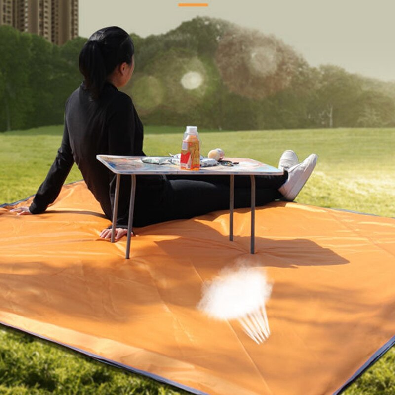 TOP320X250cm Waterproof Tarp Tent Shade Outdoor Camping Hammock UV Garden Awning Canopy Sunshade Ultralight Orange