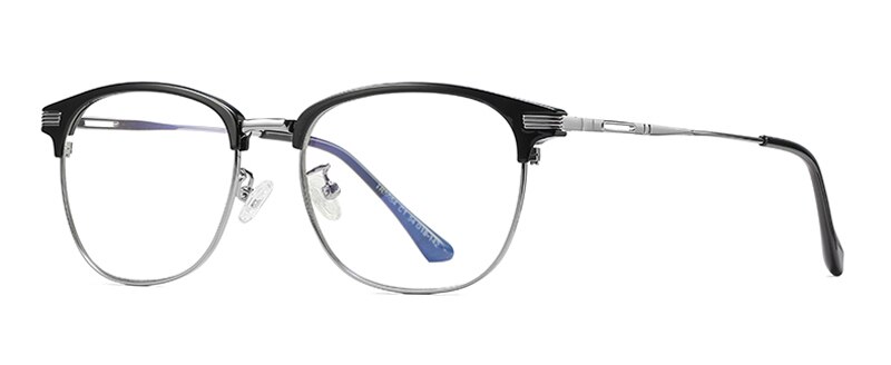 Kachawoo  tr90 silmälasien kehykset miesten optiset puolimetalliset anti blue light lasit kehykset naisten tietokonelasit: Musta aseen runko