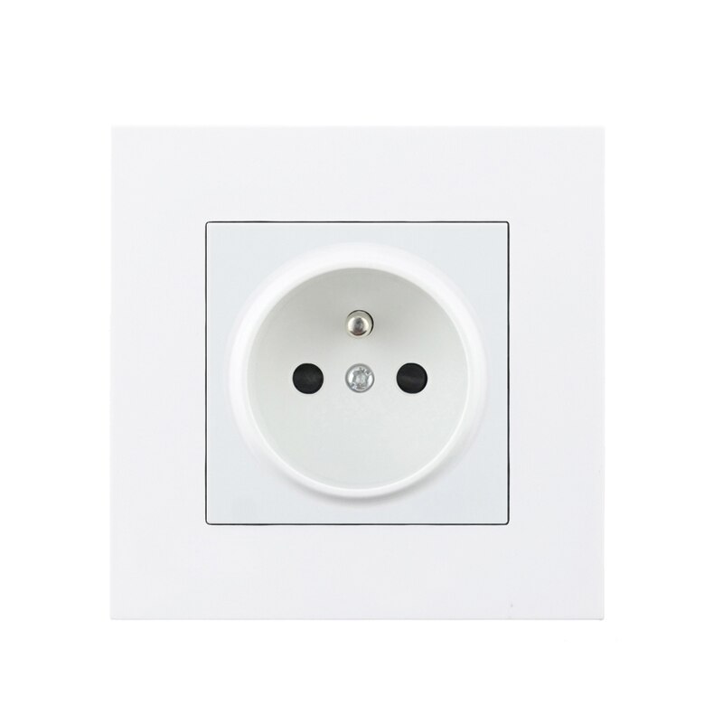 Eu frankrike standard 16a vägguttag eluttag enchufe plast pc panel eluttag  ac 110 ~ 250v kontakter eluttag: Frankrike standard