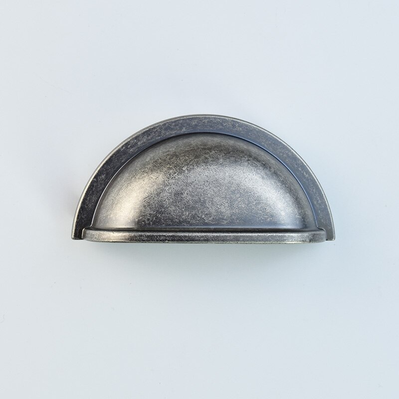 Gold/Bronze Shell Handle Ears Semicircular Shape Furniture Handles Wardrobe Cupboard Cabinet Knobs Kitchen Drawer Door Pulls: 76mm Vintage Silver