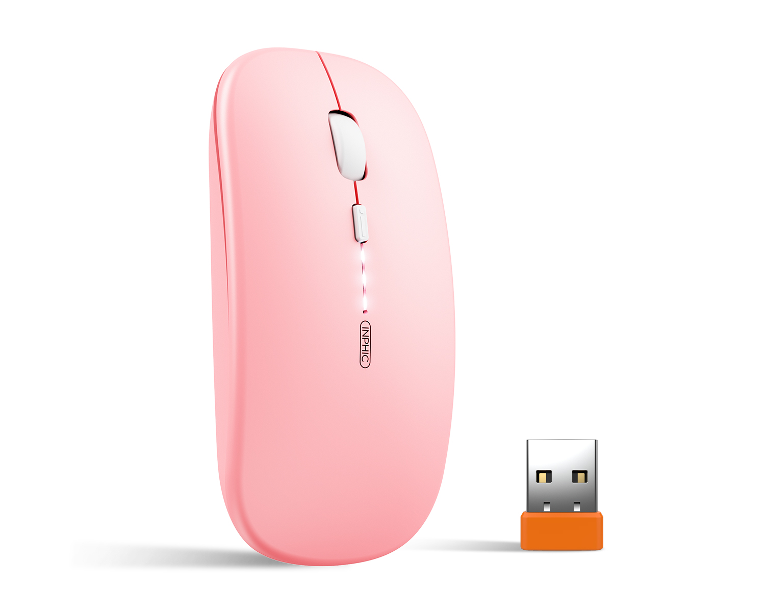 INPHIC M1P wiederaufladbare kabellose Maus [Energie Anzeige erweitert Auflage] Sekretariat hell Klang Laptop Heimat 2,4 G ultradünn tragbar