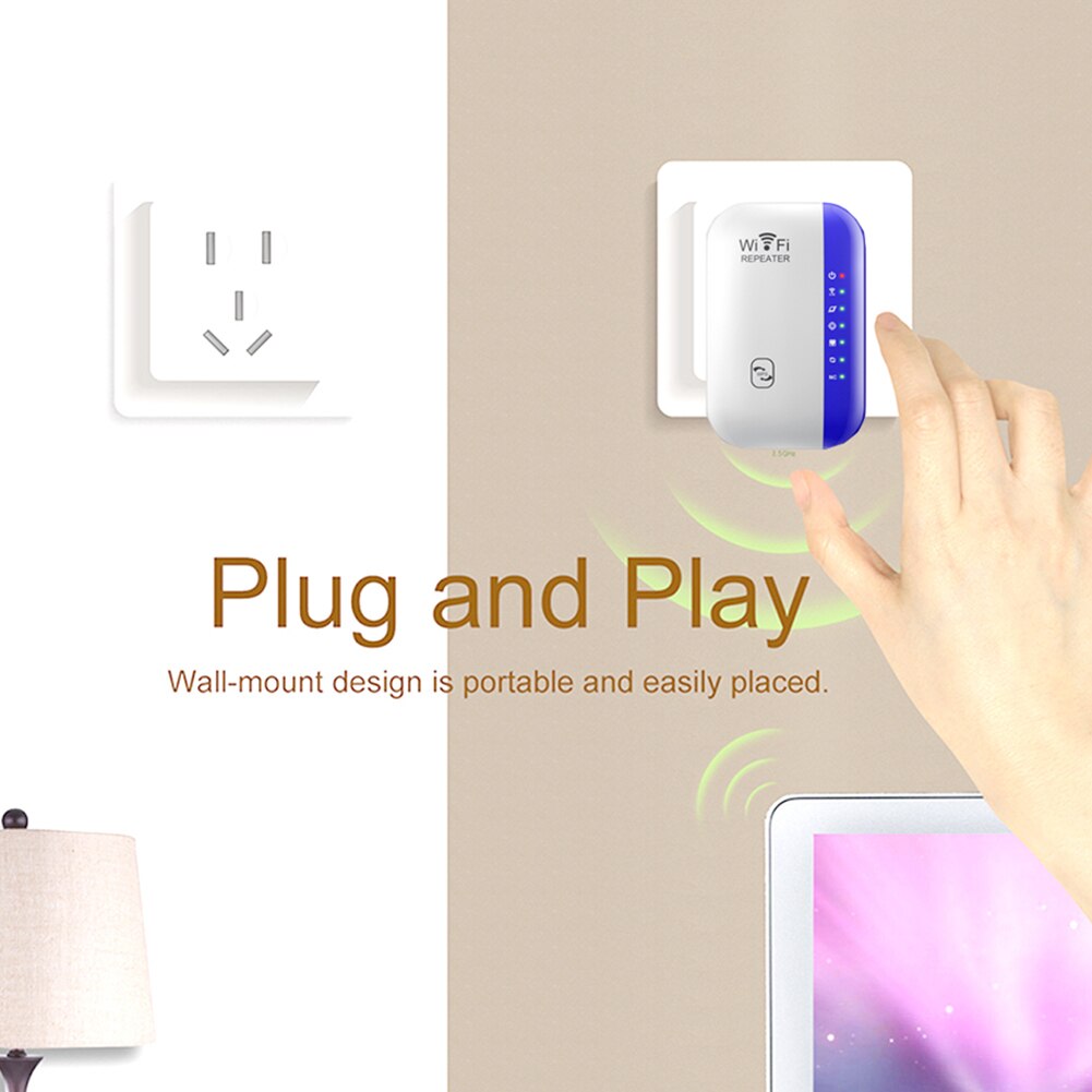 300M amplificador repetidor WiFi amplificador teléfono móvil ordenador señal inalámbrica extensor de rango para interior 90X80X70mm