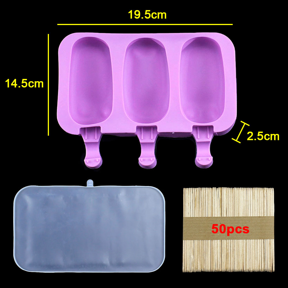 Moldes de silicona para helado DIY, molde para paletas de mano casero, molde para palitos de queso, bandeja de hielo con tapa: Rojo