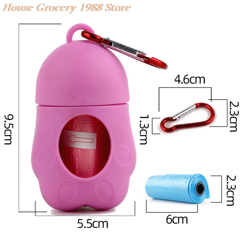 Pet Waste Bag Dispenser For Dog Waste Bag Holder Plastic Garbage Bag Dispenser Carrier Case Dog Pet 15 Roll Waste Poop Bags