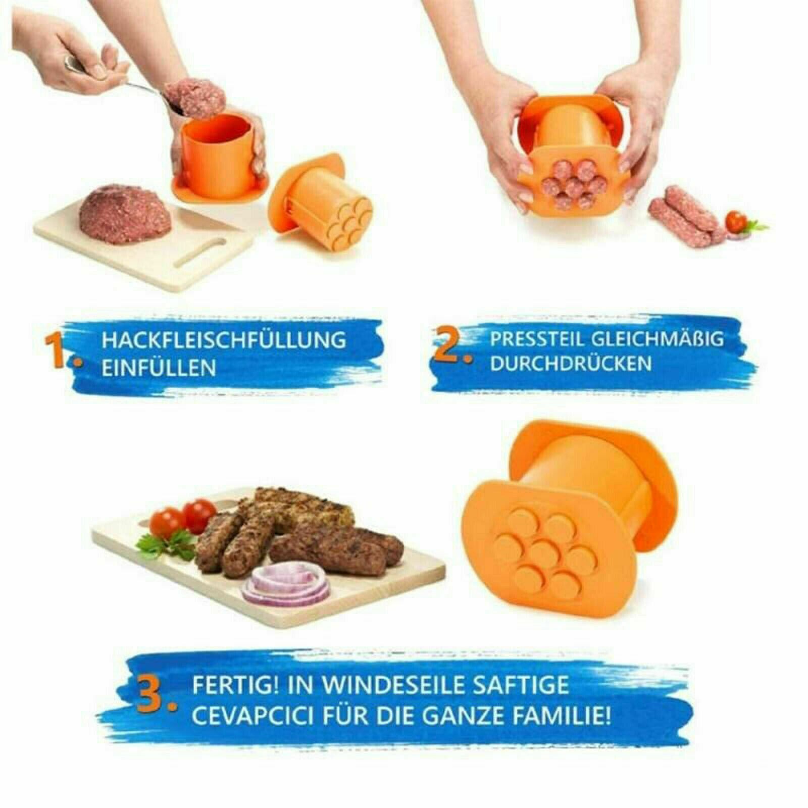 Cevapcici Press Maker Dog Meat Sausage Machine Kitchen Ćevapi Easy Cook