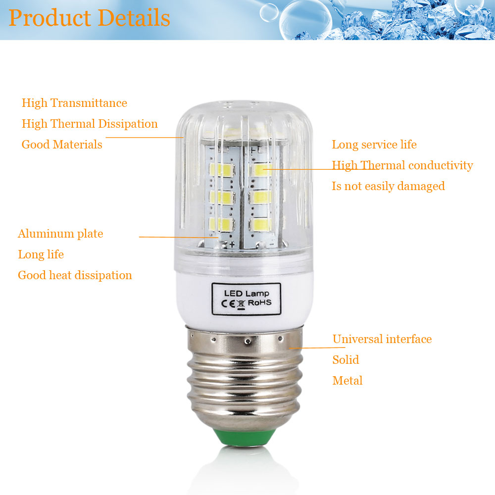 Led-lampa  e27 e14 smd 5730 led-lampa 24 30 42 64 80 89 165 led-lampor majslampor ljuskronalampor för hemmet 220v