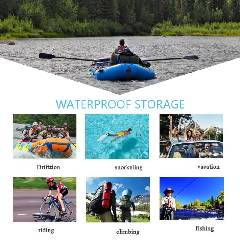 Bolsa impermeable para natación al aire libre de 5L/10L/20L/30L, bolsa seca de almacenamiento para Rafting y Camping con gancho de correa ajustable