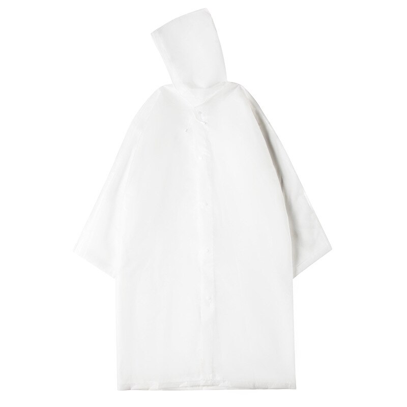 Unisex Adult Waterproof Raincoat Transparent Vinyl Raincoat Runway Style Adult Unisex Clear Rain Coat protective: White