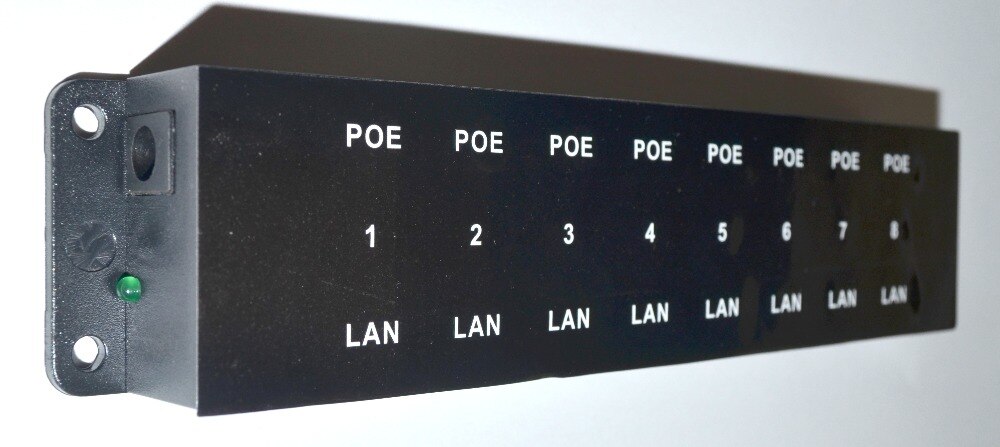 Multi Port Passive 10/100 Power over Ethernet PoE Injector for up to 8 devices -Power Supply NOT Included: POE-8-ENC