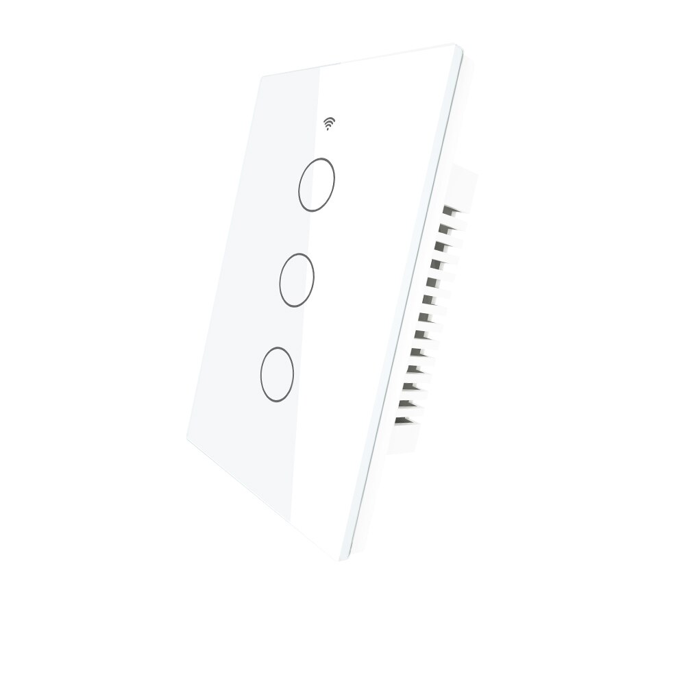 Smart Glass Panel Switch Smart Life/Tuya App Multi-Control Association, Voice Control with Alexa,Google Home,1/2/3 Gang: 3 Gang White