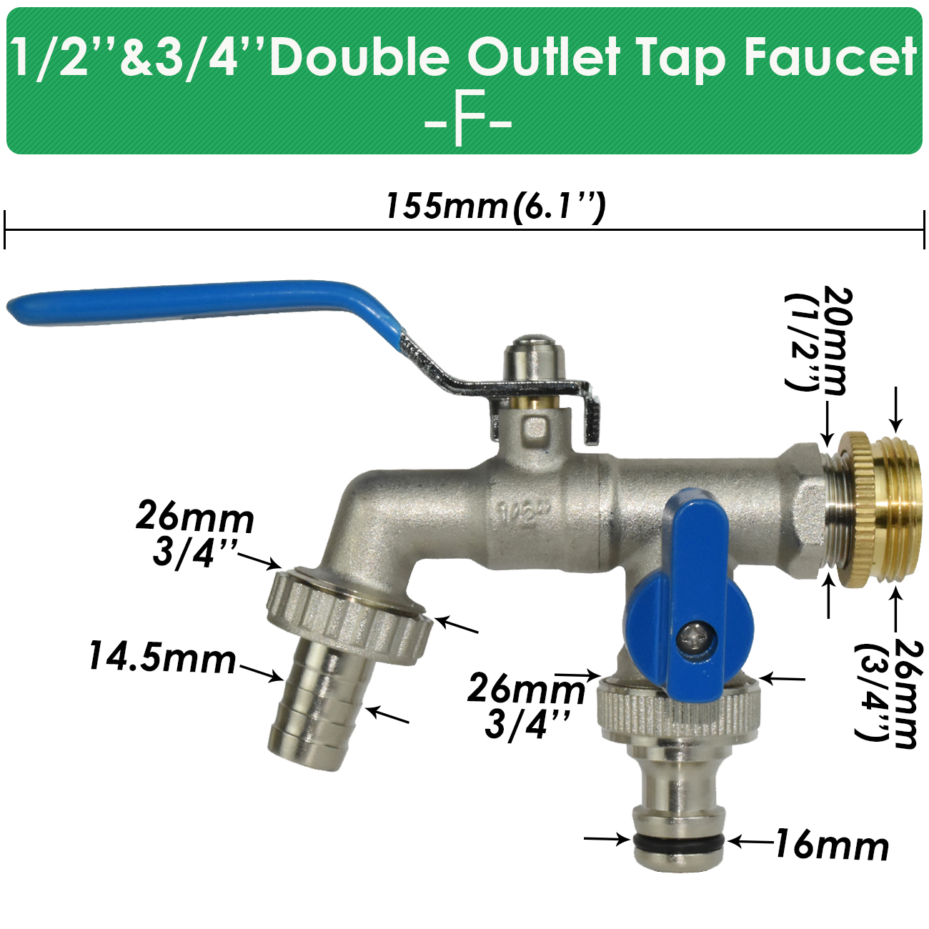 Garden 1/2'' IBC Water Tank Adapter Brass Tap Faucet Replacement Connector Joint 2-Way 1-Way Outdoor Irrigation Hose Ball Valve: PURPLE