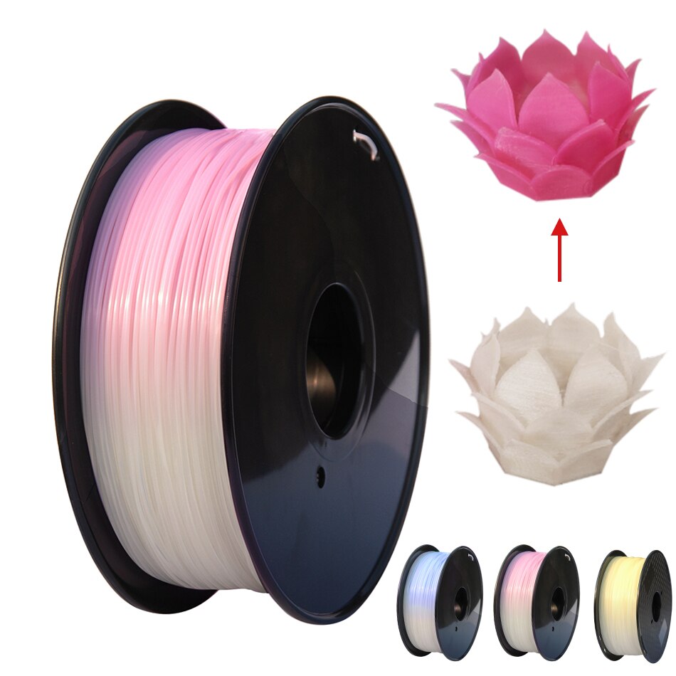 PLA Light Change Color 3D Printer Filament Printing Material Sublimation Plastic White to Pink Yellow Blue PLA for 3D Printer
