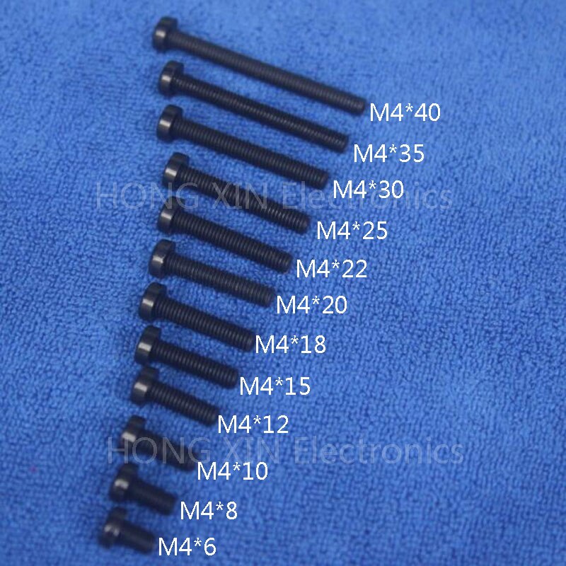 M4 * 18 Negro 18mm 1 piezas de cabeza redonda de nylon tornillo de pernos de plástico conforme a RoHS sujetadores surtido PC/placa DIY