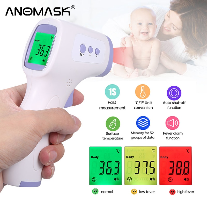 Termómetro infrarrojo sin contacto para bebés y adultos, medidor de temperatura Digital con pantalla LCD