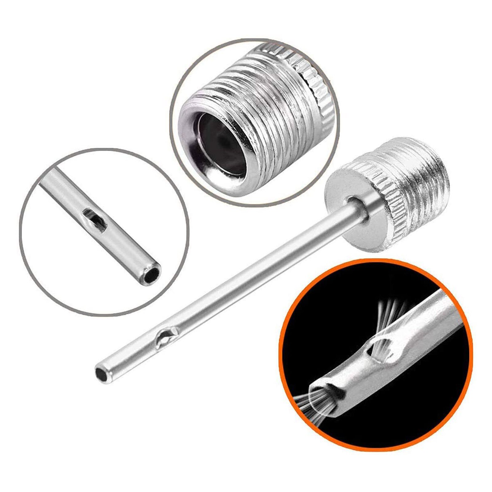 1-12PCS Stainless Steel Pump Pin Sports Ball Inflating Pump Needle For Football Basketball Soccer Inflatable Air Valve Adaptor