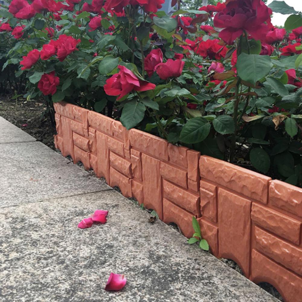 Havedekoration simuleret mursten cement hegn plast havekant plante blomst kant kant hegn til at beskytte hjemmet