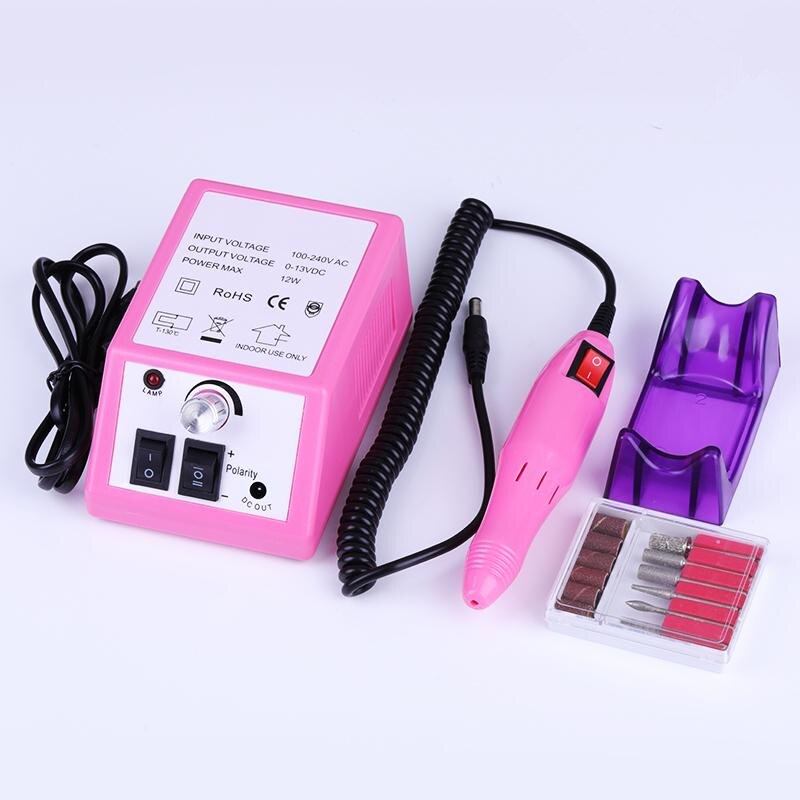 Koskoe Salon Elektrische Nail Boor Machine Apparatuur Set 30000Rpm Nagels Bestand Slijpen Pedicure Nail Art Gereedschap Acryl Gel: 20000rmp 12W Pink / EU