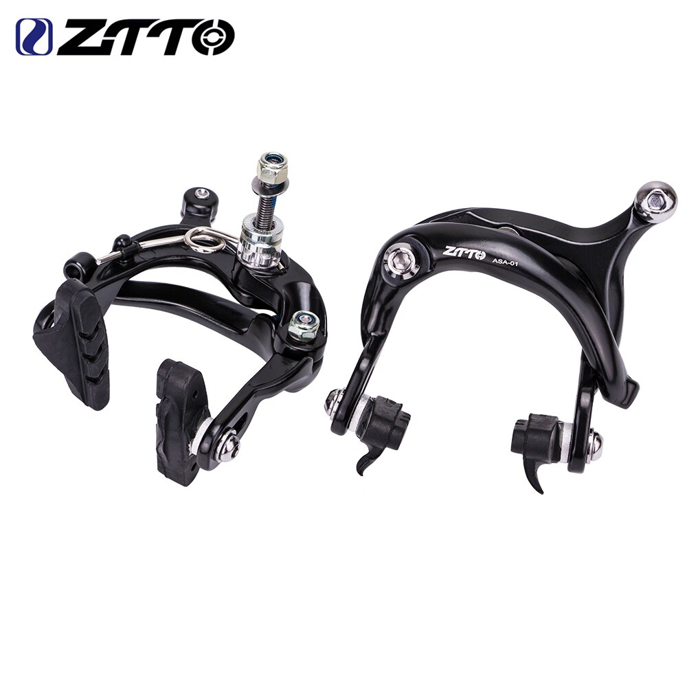 ZTTO Bicycle Brake Caliper Brake Lever Set Line Pulling For Folding Bike Aluminum Alloy C Brake Shoes Brake Lever Kit: black