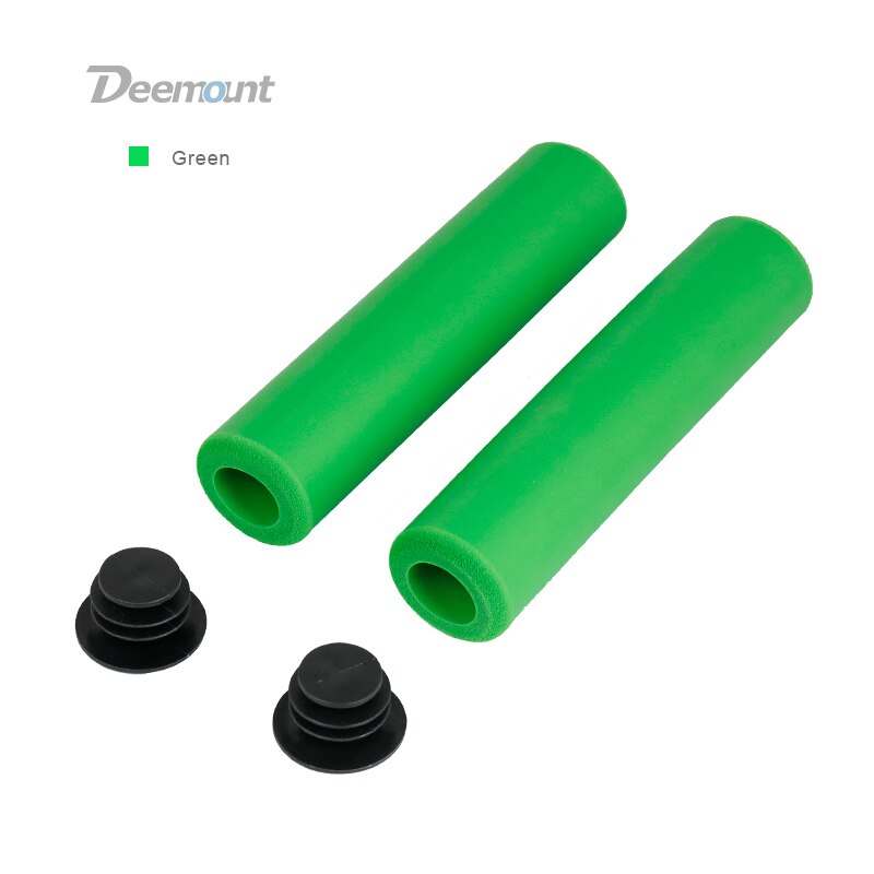 Deemount Cycle Handlebar Grips Silicone Foam Bar End Casing W/ Caps MTB Cycling Hand Rest Multi color options: Green