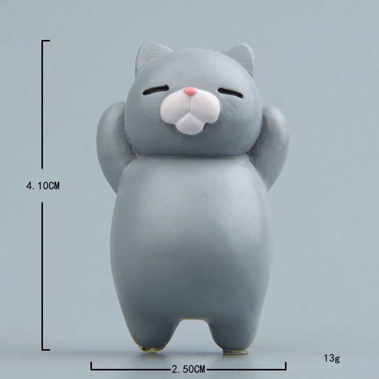 Palo de refrigerador con cierre magnético 3d de gato realista japonés, bonito imán de nevera, de decoración para el hogar: gray