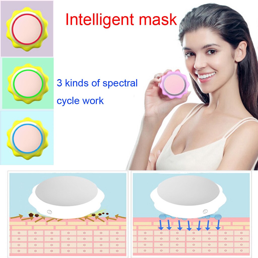 Intelligent Electronic Facial Mask Instrument And Cold Warm Vibration Massage Red Blu-ray Intelligent Vibration Beauty#g30