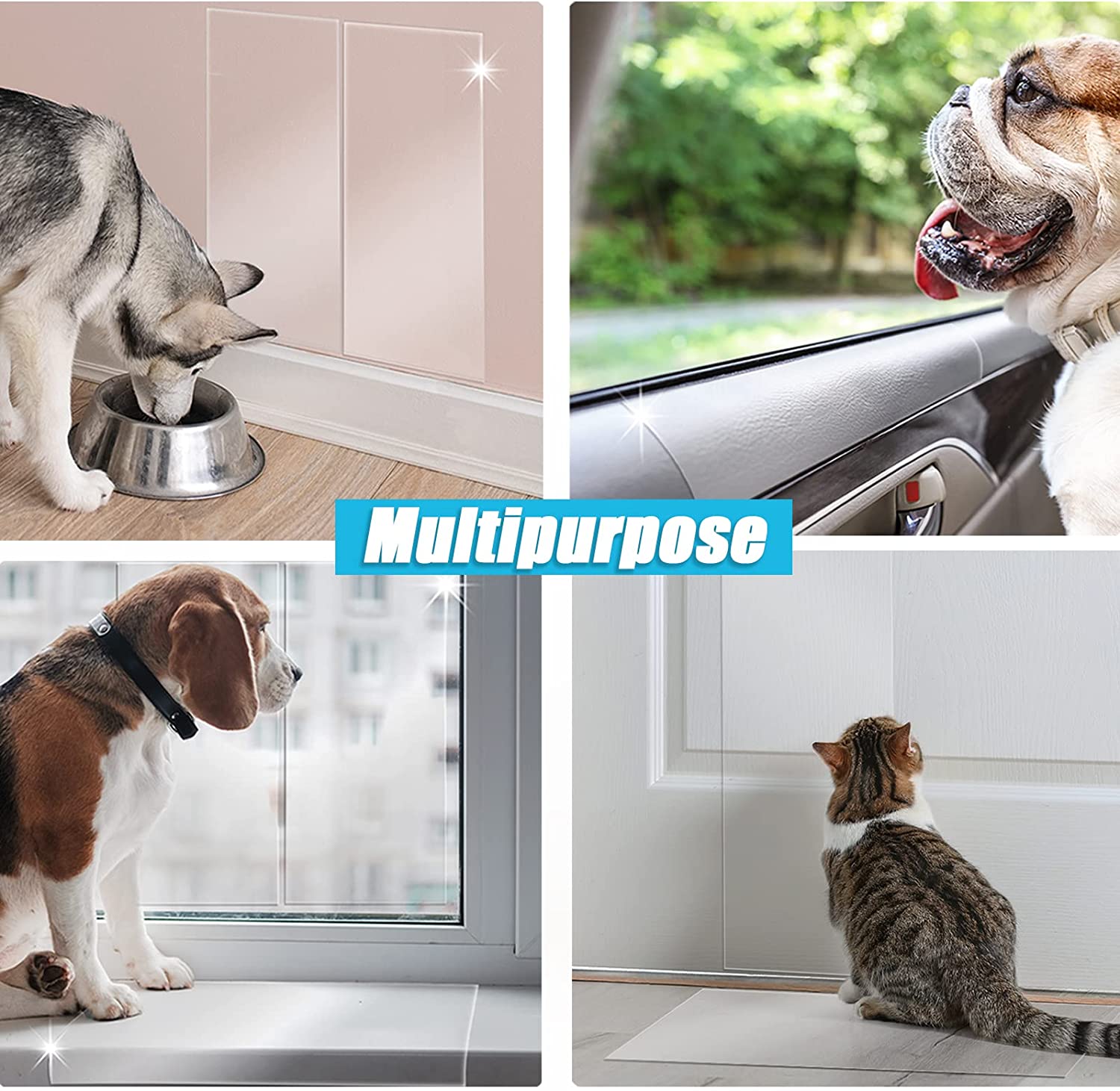 Door Protector Anti-Scratch Guard for Furniture and Wall, Door Scratch Shield for Dog and Cat Clawing, Scratching