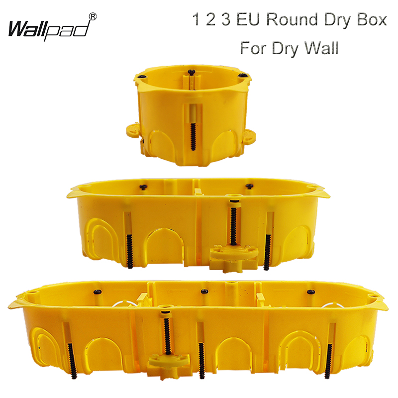 EU 1 2 3 Gang DryWall Box Both For Gypsum Board Dry Box Plasterboad and Concrete Wall EU Switch Socket Cassette Installiton Box