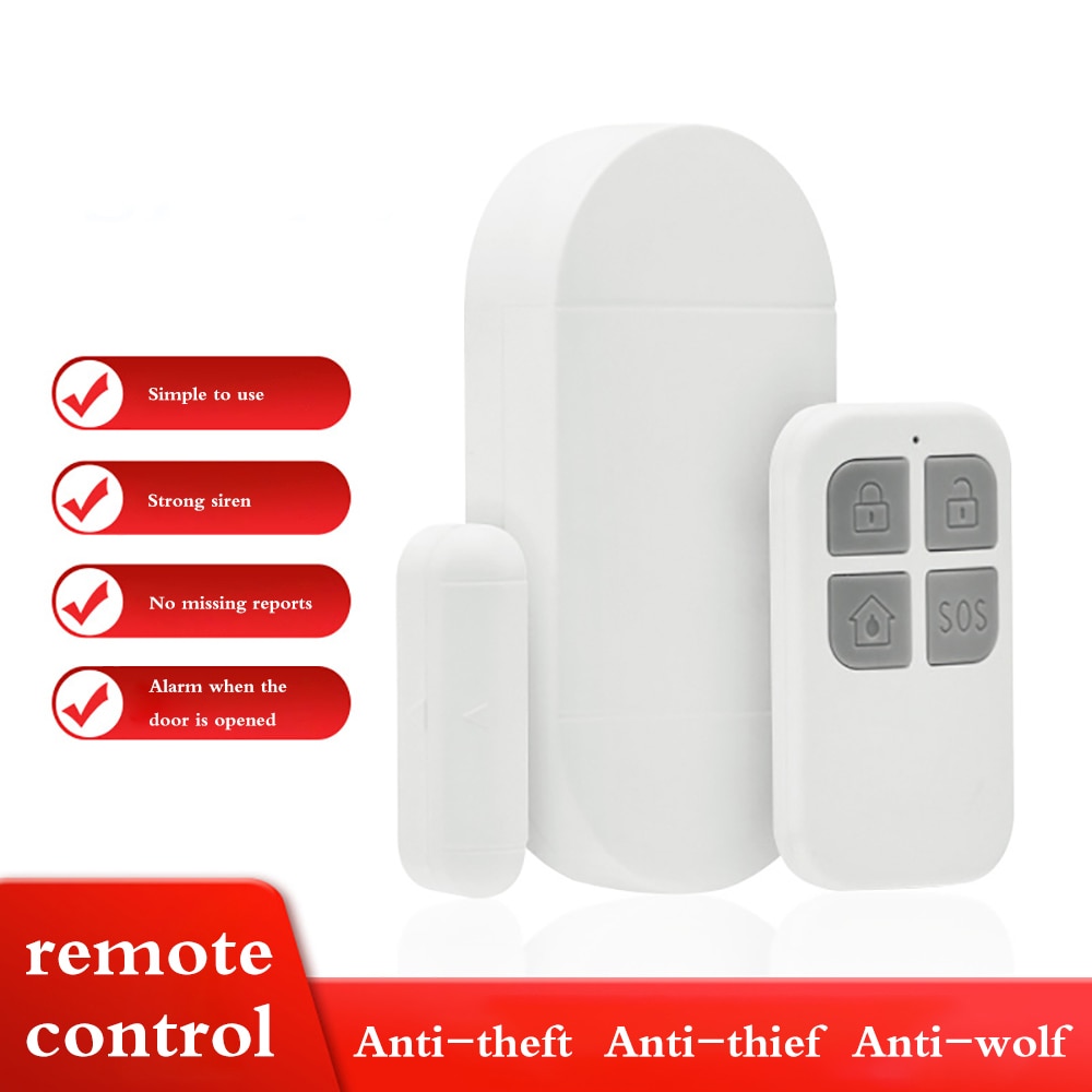 130db Burglar Alarm Remote Controlling Alarm System Punch-free Home Alarm System Battery Powered Security Alarm Sensor