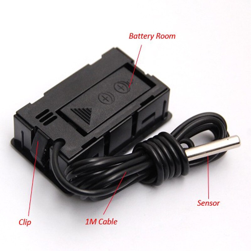 LCD Display Digital Thermometer Mini for Freezer Temperature -50~110 Degree Probe Fridge Thermometer 1m Line Length TL8009