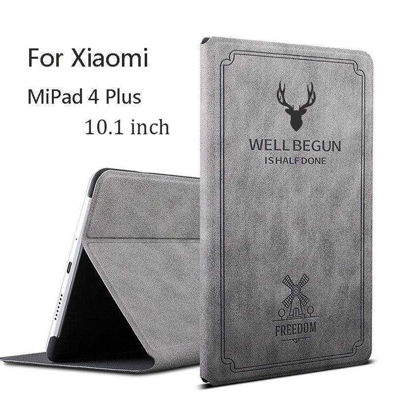 Ultra Slim Case Voor Xiao mi mi pad 4 Plus magnetische Smart Pu Leer, voor Xiao mi mi pad 4 Plus 10.1 Inch tablet cover + Gratis film
