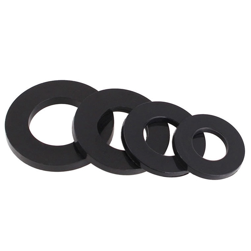 600 stk sort nylon gummi fladskive sortiment kit til  m2 m2.5 m3 m4 m5 m6 m8 m10 m12 almindelige reparations skive møbler pakning kit
