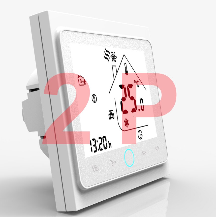 24V/95~240V 2pipe 4pipe temperature control thermostat degrees for heat cool temp: WHITE 2pipe / 95-240VAC