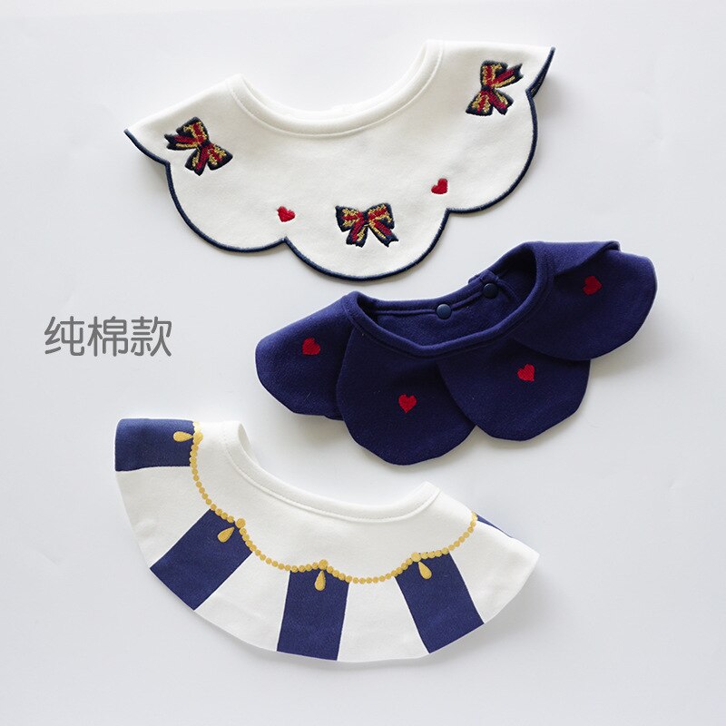 3 pezzi neonati panni Burp bavaglino in cotone embriatery neonati accessori essenziali prodotti per bambini per bambine nuovo: 1-3pcs